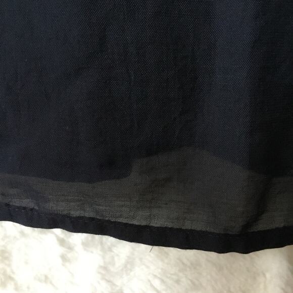 LOFT Navy Sheer Peasant Blouse - Picture 13 of 16